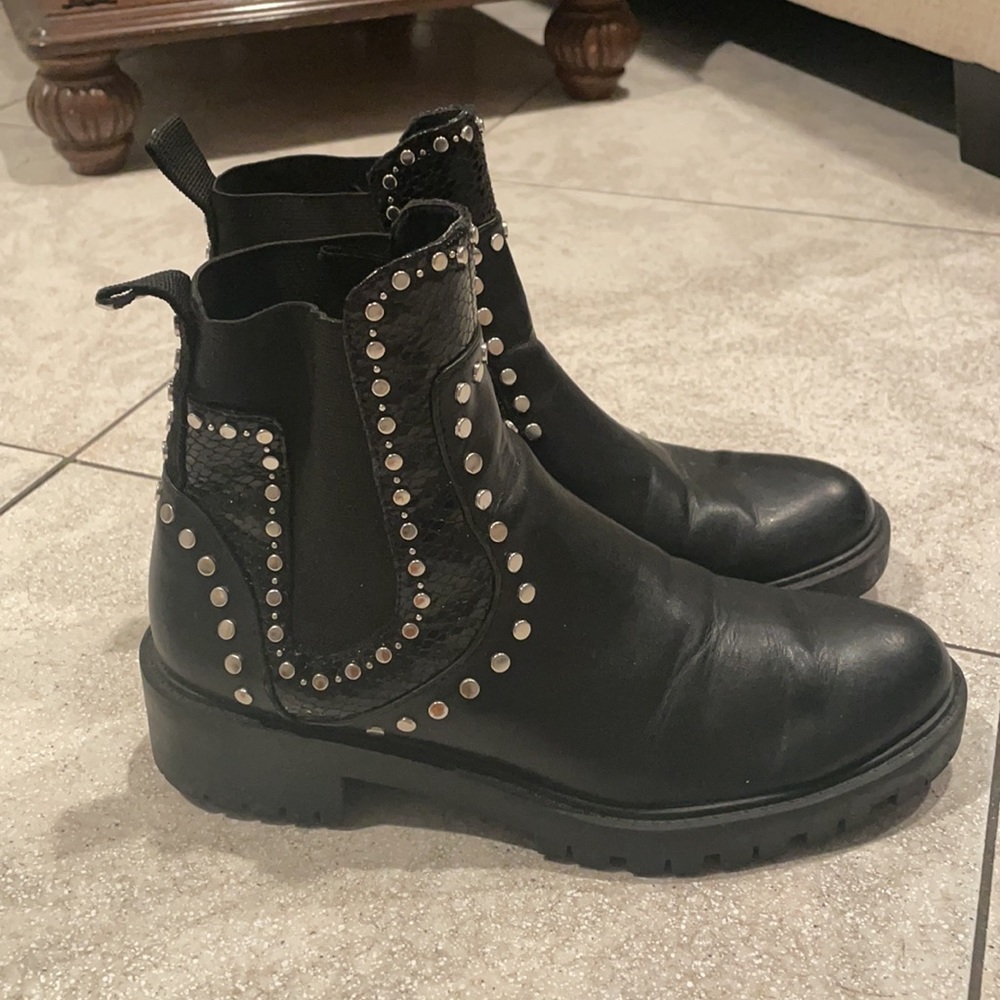 Zara Woman’s studded black leather boots